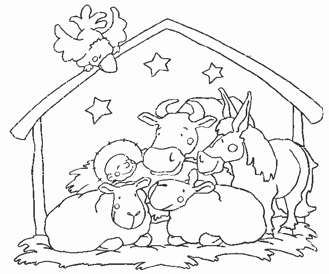 Szopka Bożonarodzeniowa kolorowanki